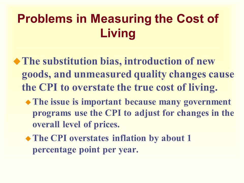 Problems in Measuring the Cost of Living