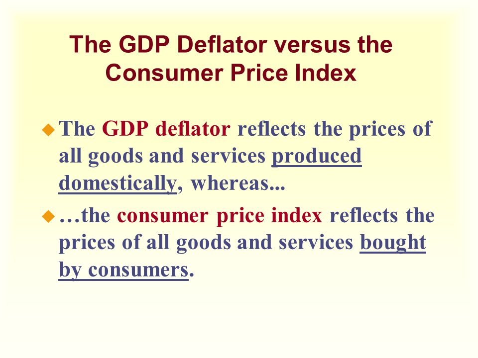 The GDP Deflator versus the Consumer Price Index
