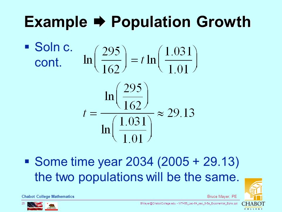 Example  Population Growth