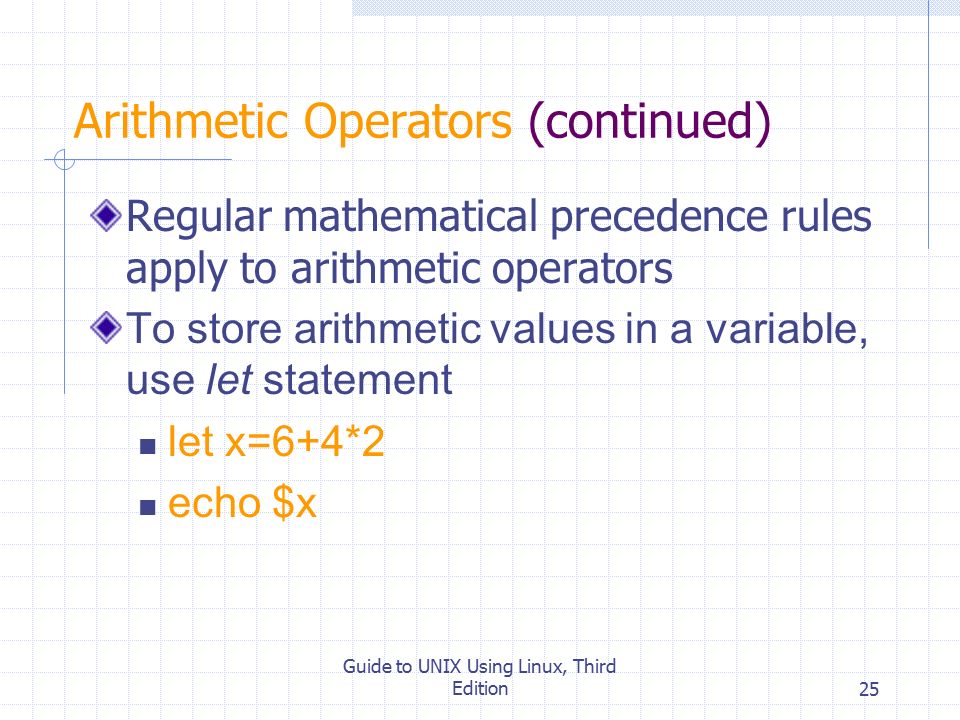 Arithmetic Operators (continued)