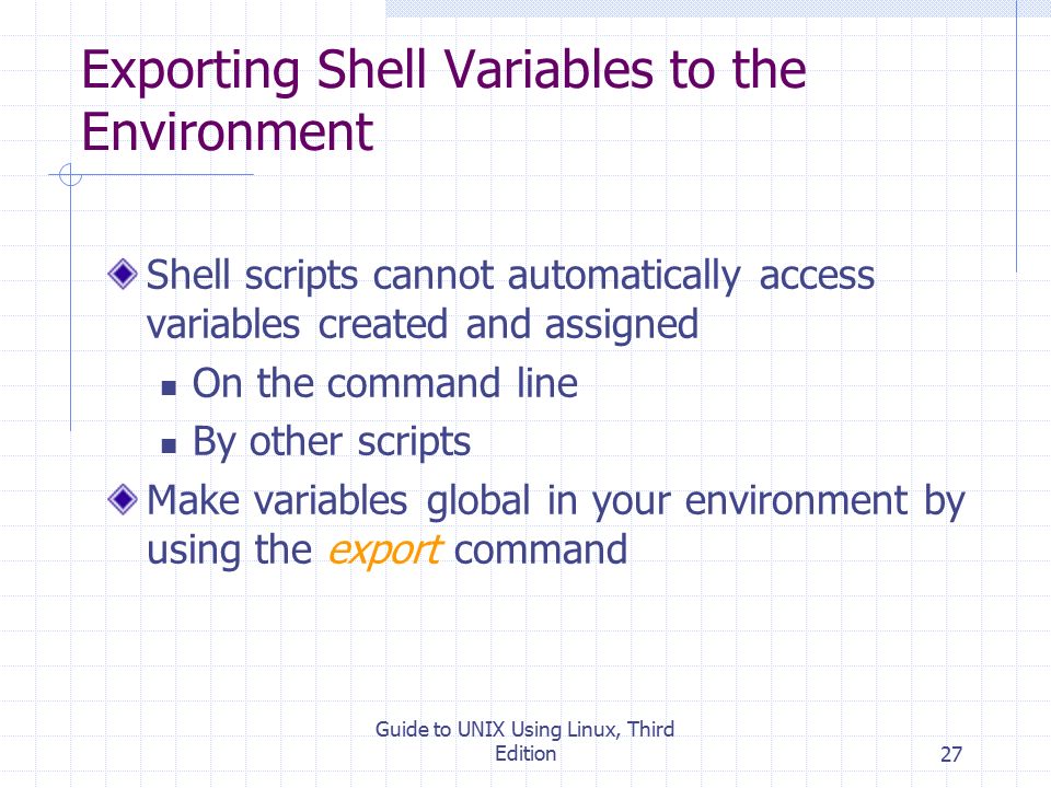 Exporting Shell Variables to the Environment
