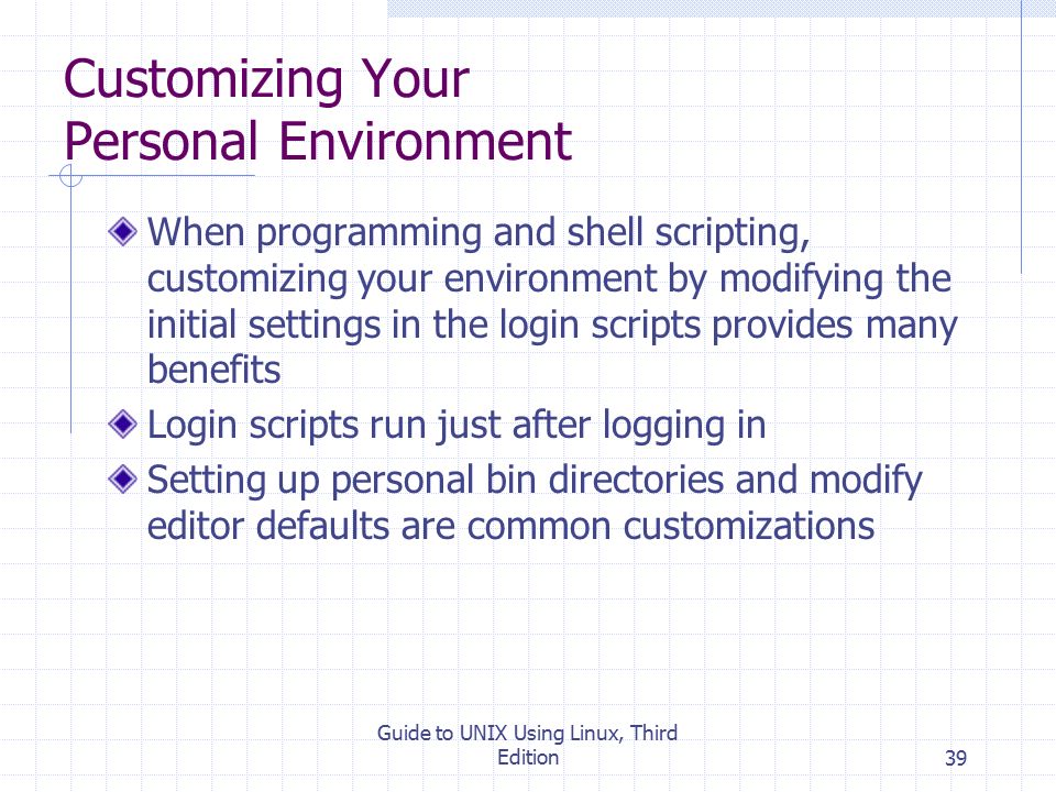 Customizing Your Personal Environment