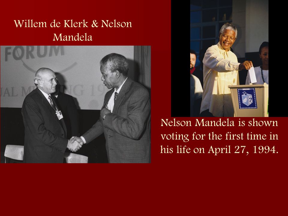 Willem de Klerk & Nelson Mandela