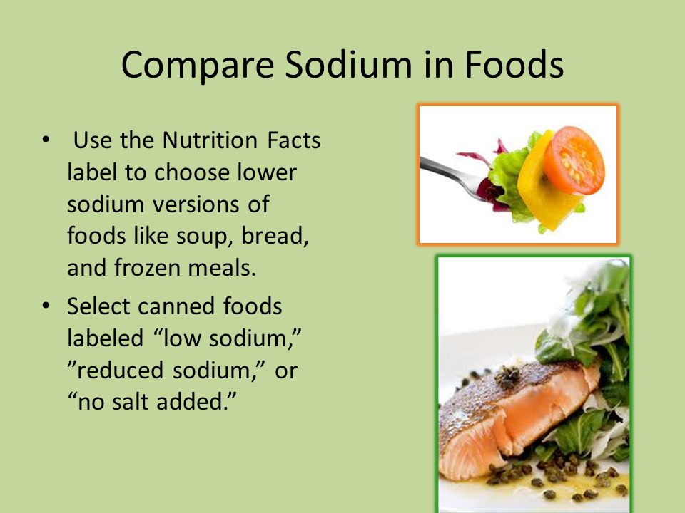 Compare Sodium in Foods