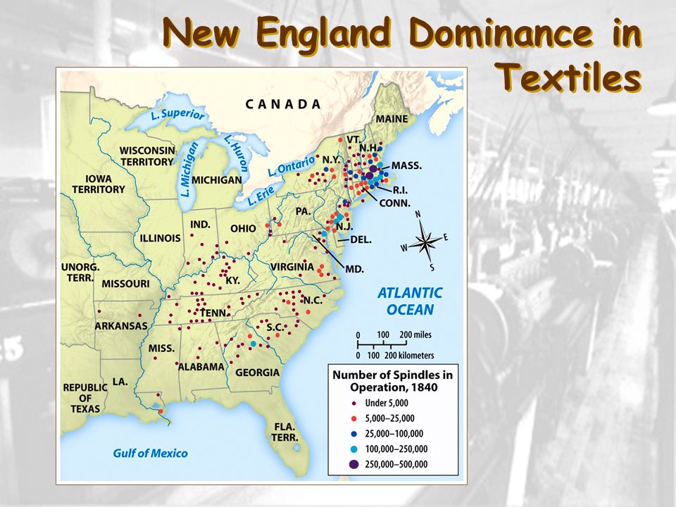 New England Dominance in Textiles