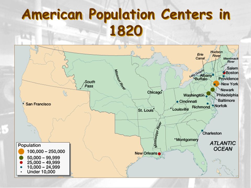 American Population Centers in 1820