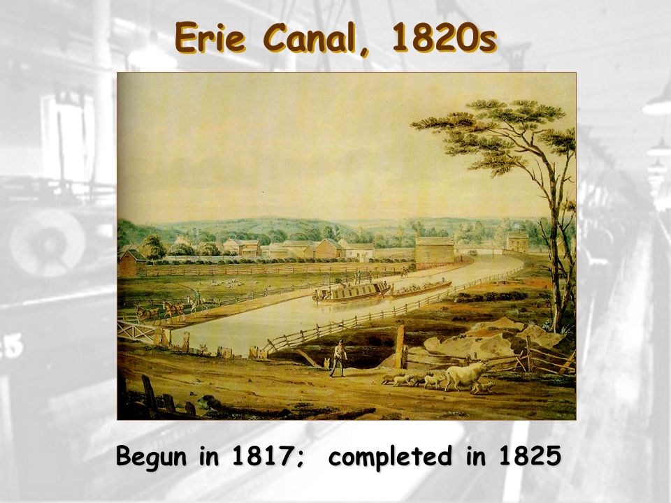 Erie Canal, 1820s Begun in 1817; completed in 1825
