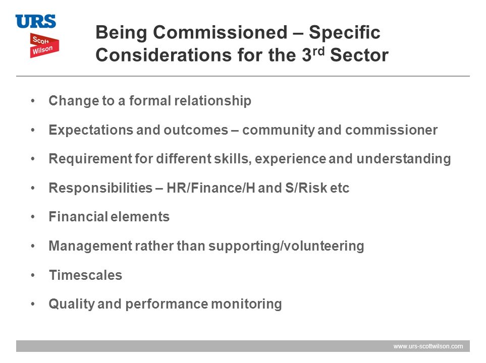Being Commissioned – Specific Considerations for the 3rd Sector
