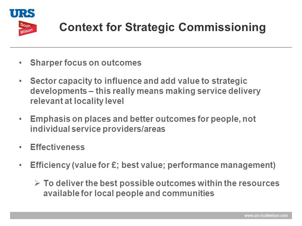 Context for Strategic Commissioning