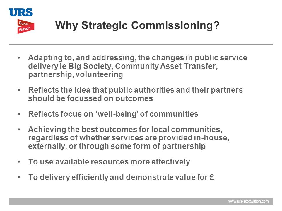 Why Strategic Commissioning