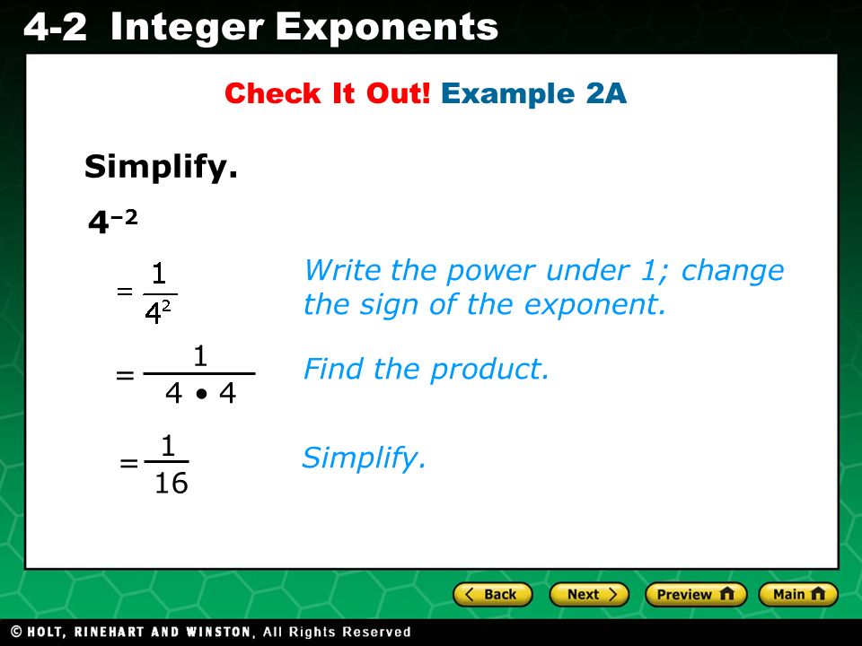 Simplify. 4–2 Check It Out! Example 2A