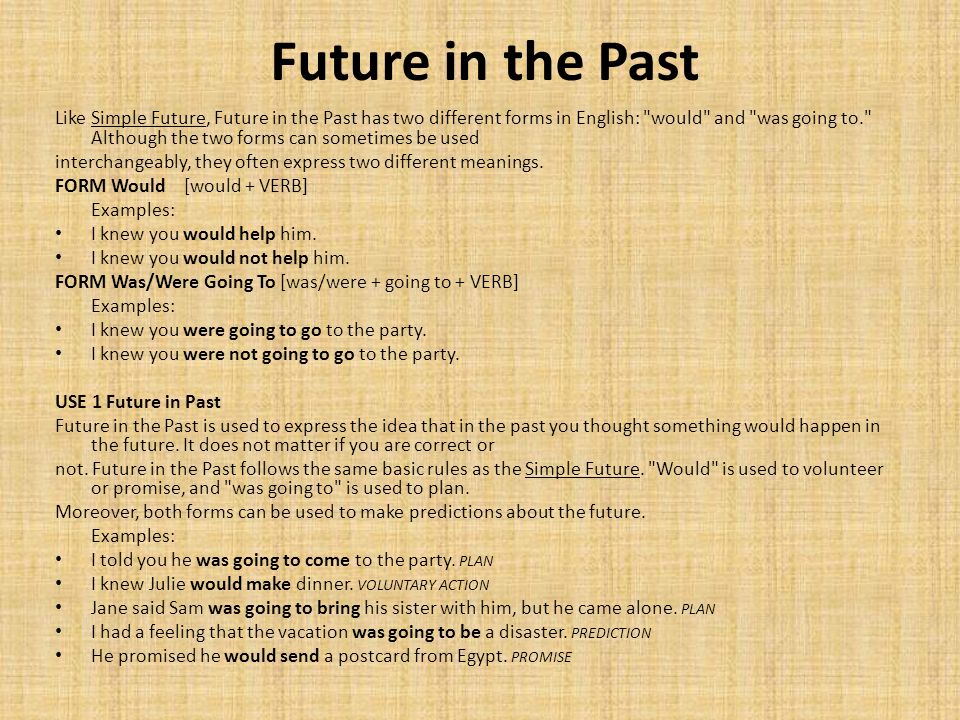 Future in the Past