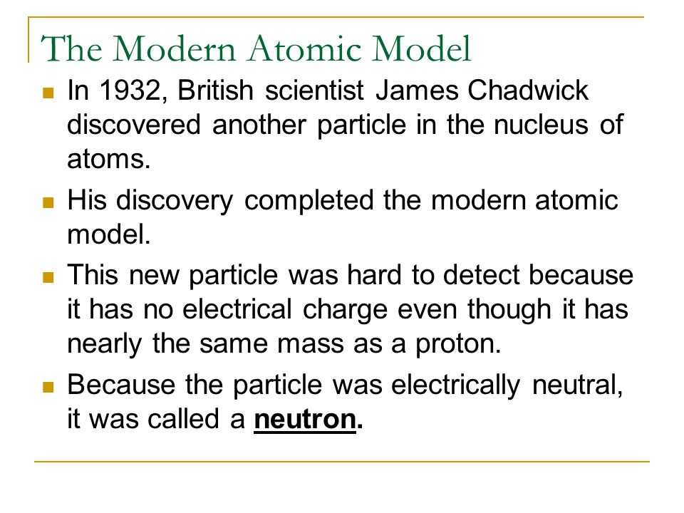 The Modern Atomic Model