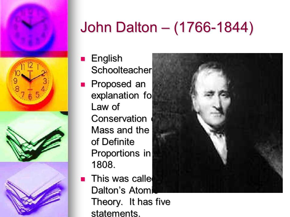 John Dalton – ( ) English Schoolteacher