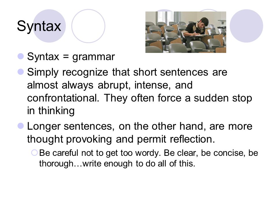 Syntax Syntax = grammar