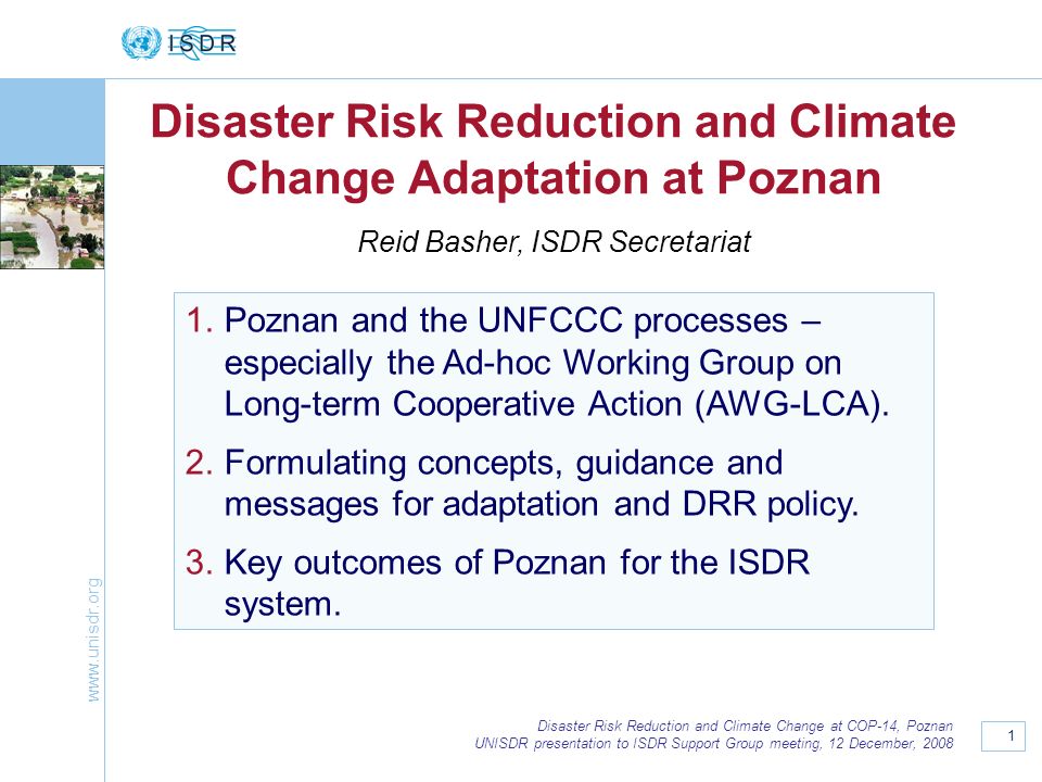 Disaster Risk Reduction and Climate Change Adaptation at Poznan