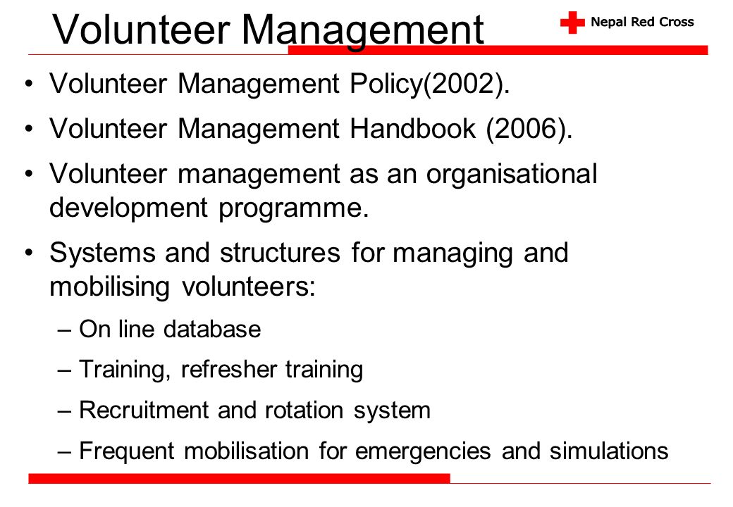Volunteer Management Volunteer Management Policy(2002).