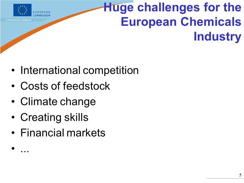 Huge challenges for the European Chemicals Industry