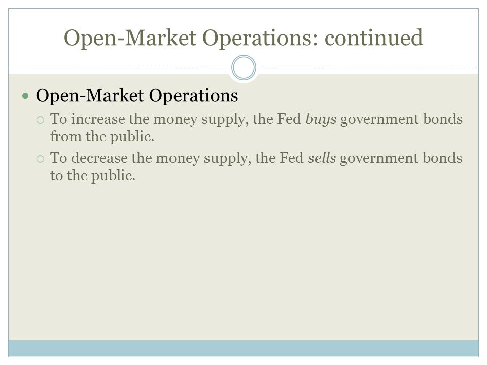 Open-Market Operations: continued