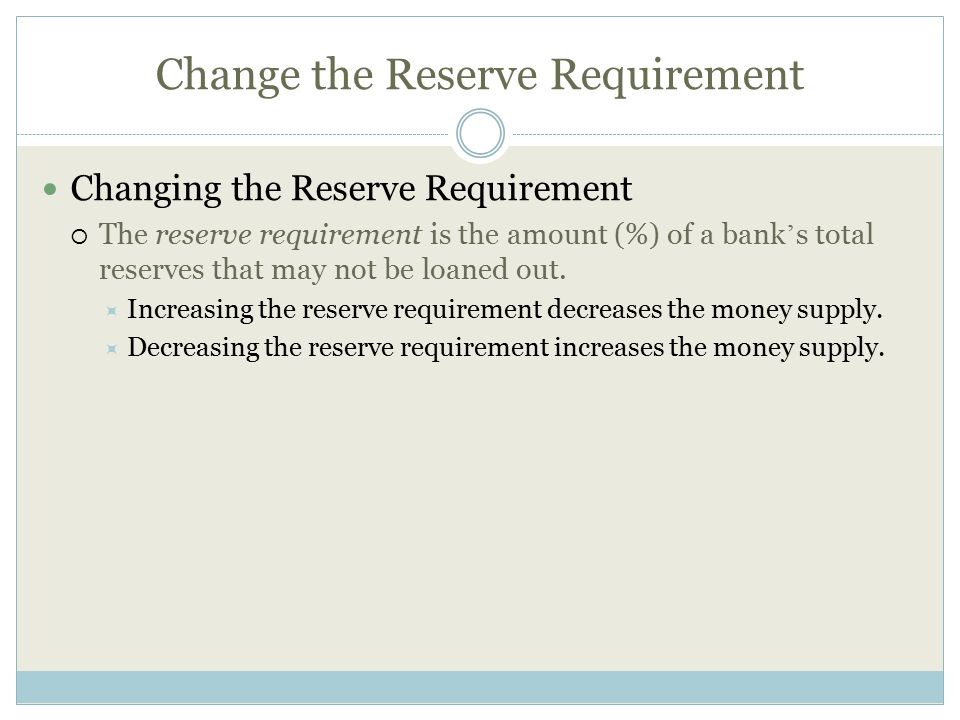 Change the Reserve Requirement