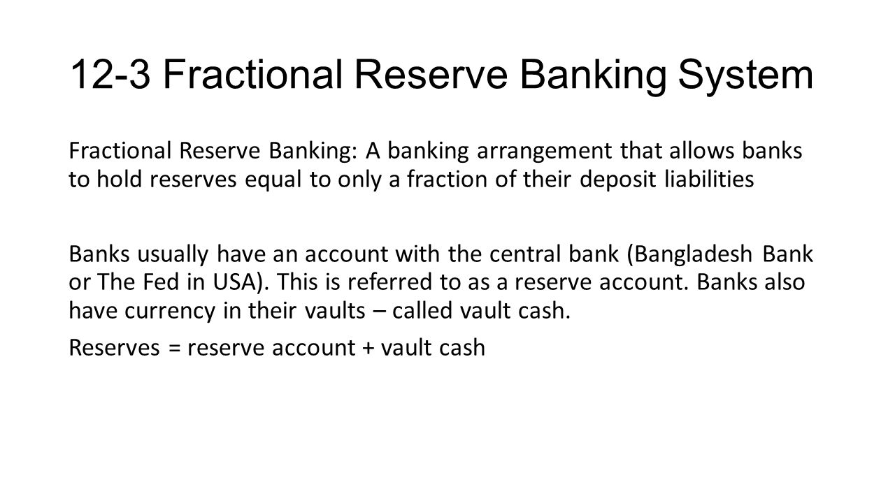 12-3 Fractional Reserve Banking System