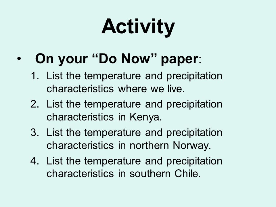 Activity On your Do Now paper: