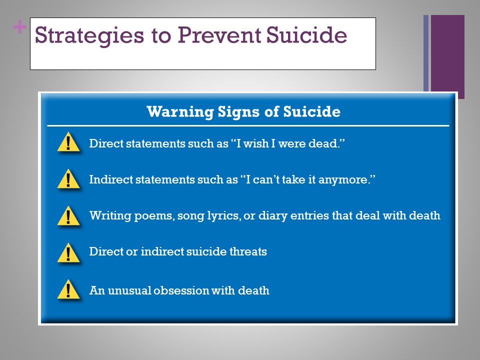 Strategies to Prevent Suicide