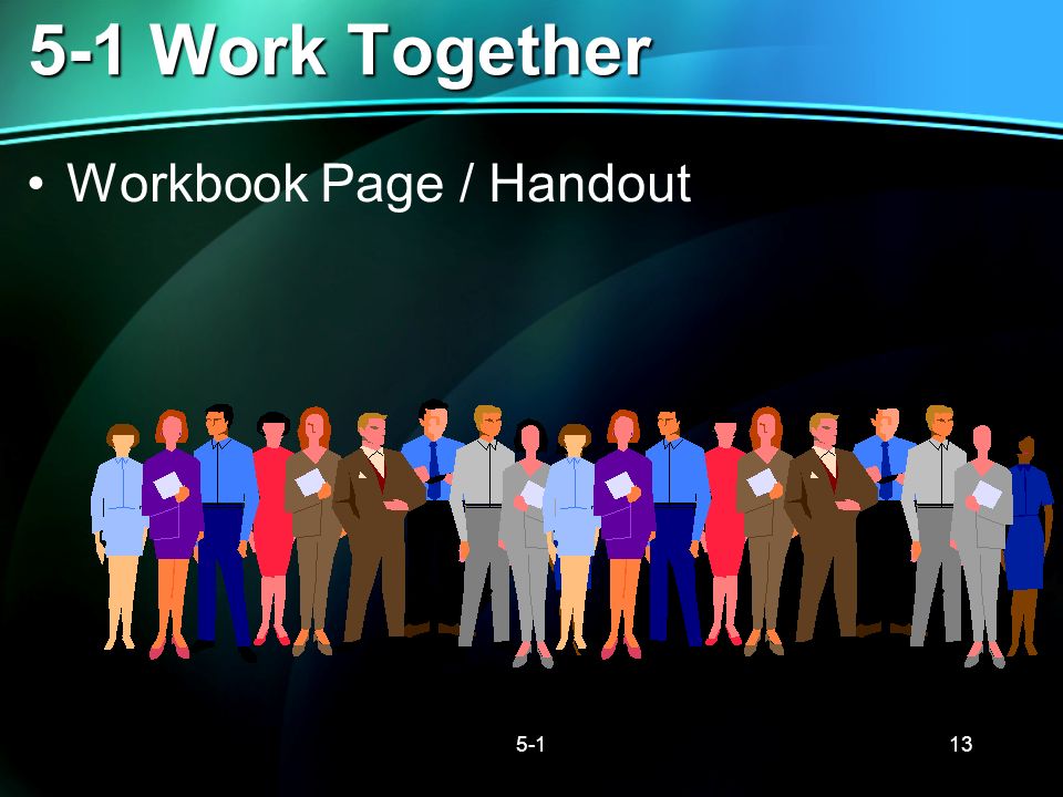 5-1 Work Together Workbook Page / Handout 5-1