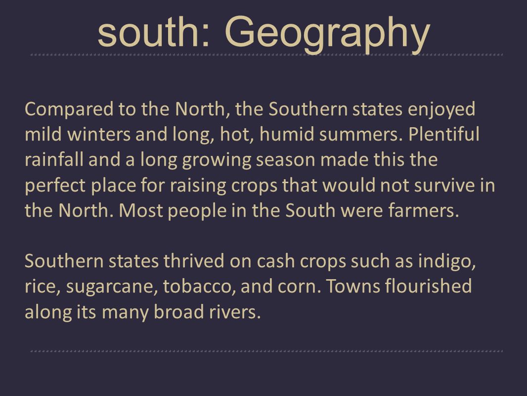 south: Geography