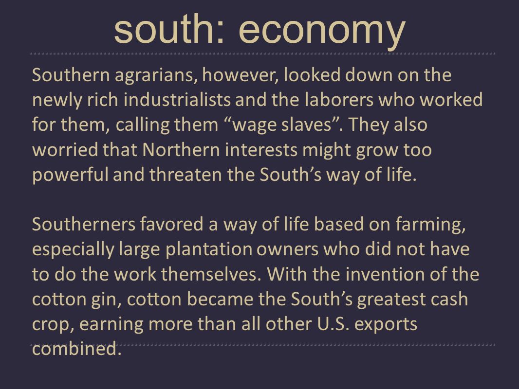 south: economy
