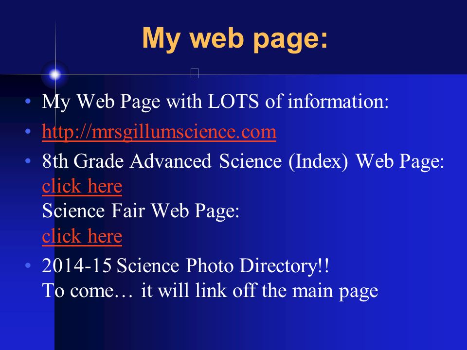 My web page: My Web Page with LOTS of information: