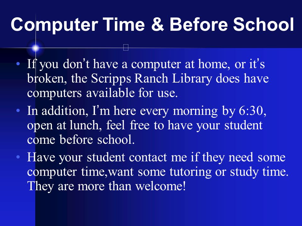 Computer Time & Before School