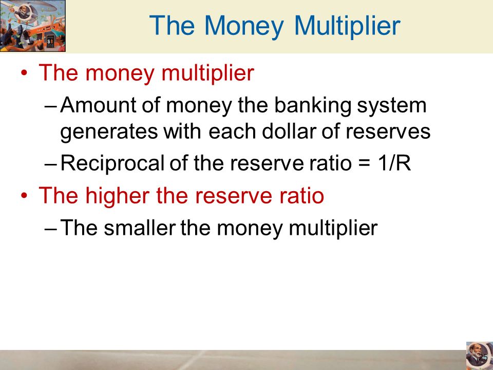 The Money Multiplier The money multiplier The higher the reserve ratio