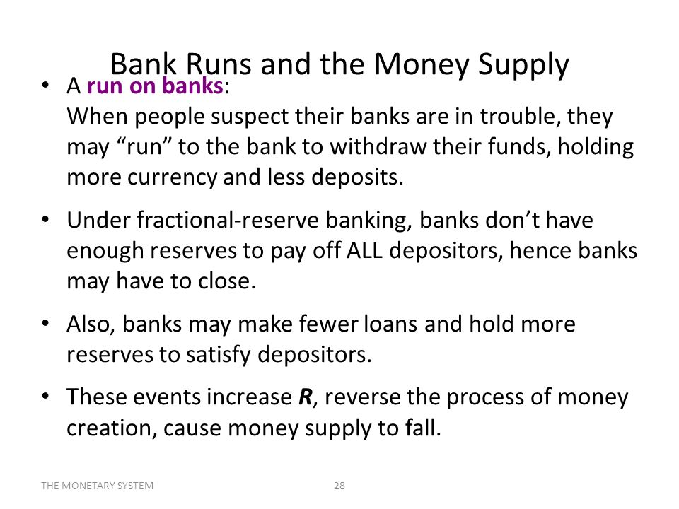 Bank Runs and the Money Supply