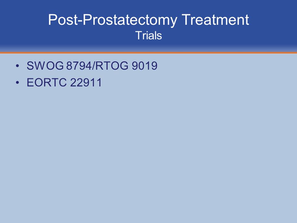 Post-Prostatectomy Treatment Trials