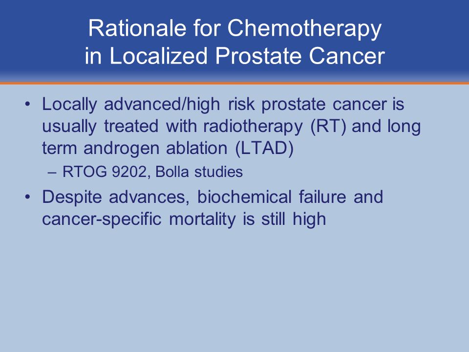 Rationale for Chemotherapy in Localized Prostate Cancer