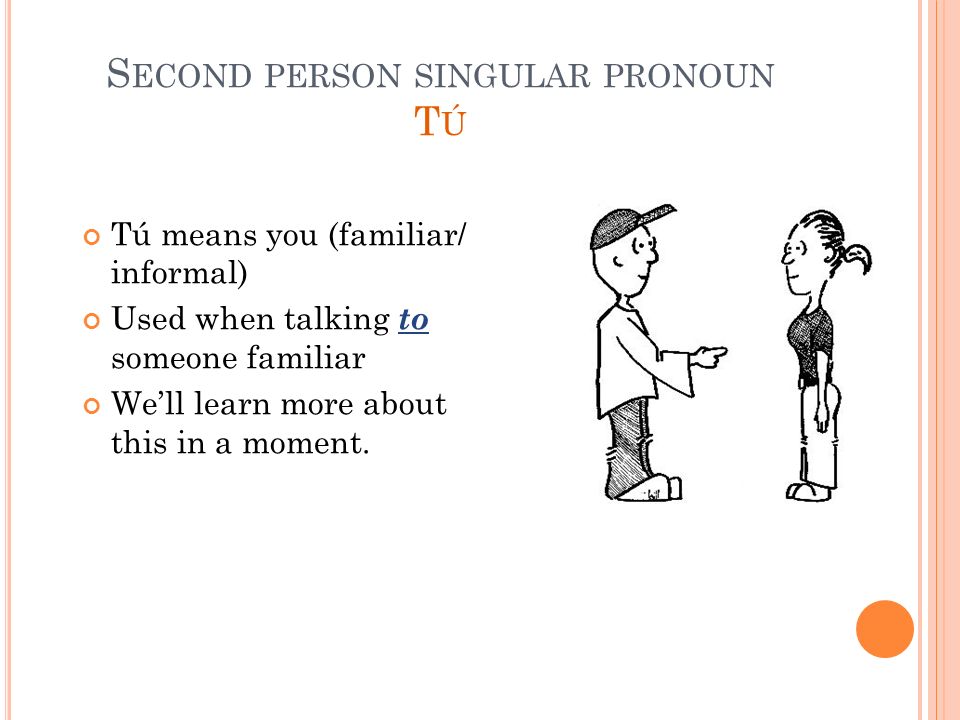 Second person singular pronoun Tú