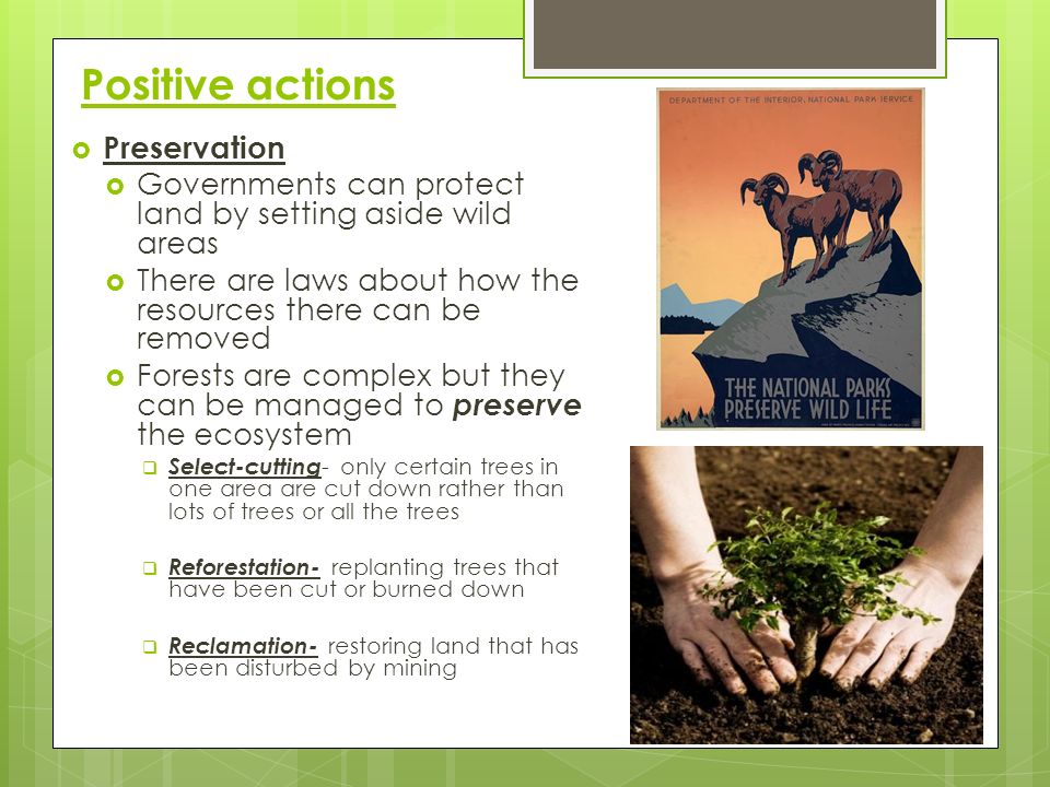 Positive actions Preservation