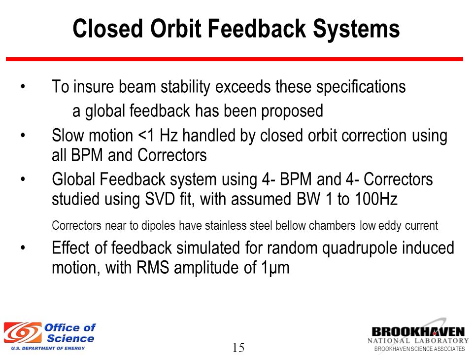 Closed Orbit Feedback Systems