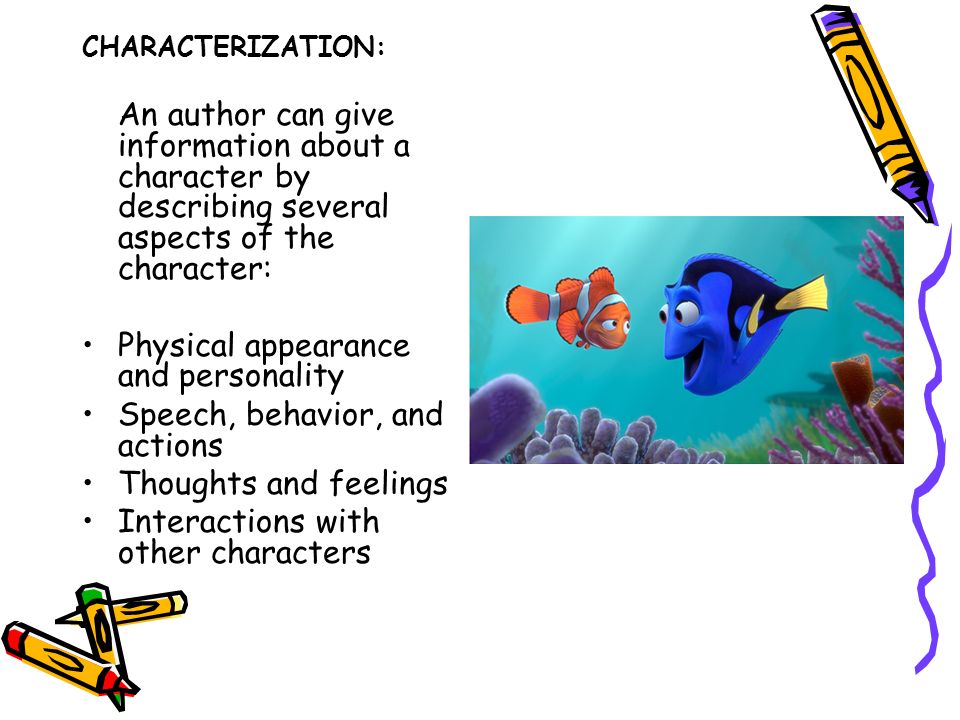 Physical appearance and personality Speech, behavior, and actions