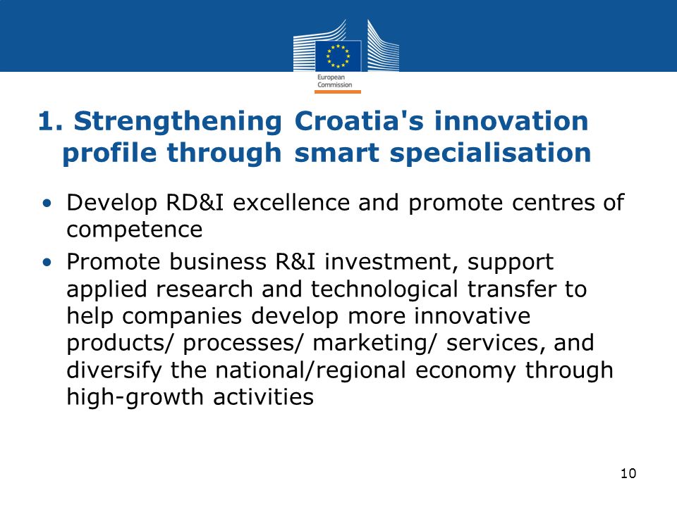 1. Strengthening Croatia s innovation profile through smart specialisation