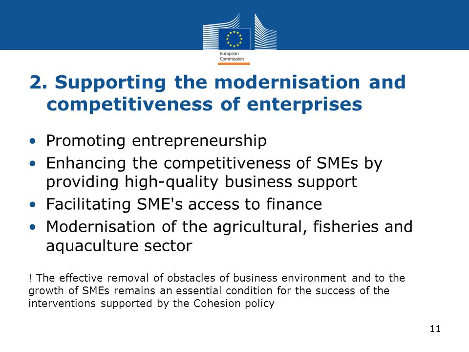 2. Supporting the modernisation and competitiveness of enterprises