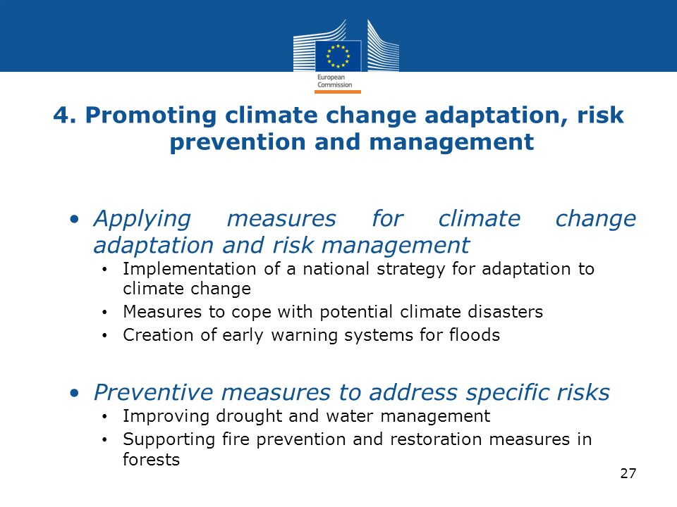 4. Promoting climate change adaptation, risk prevention and management