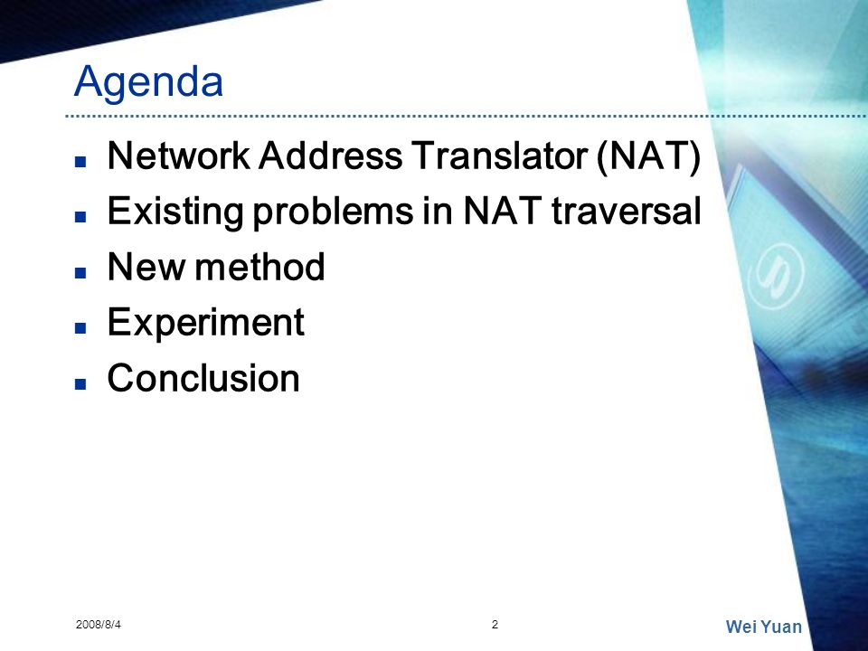 Agenda Network Address Translator (NAT)