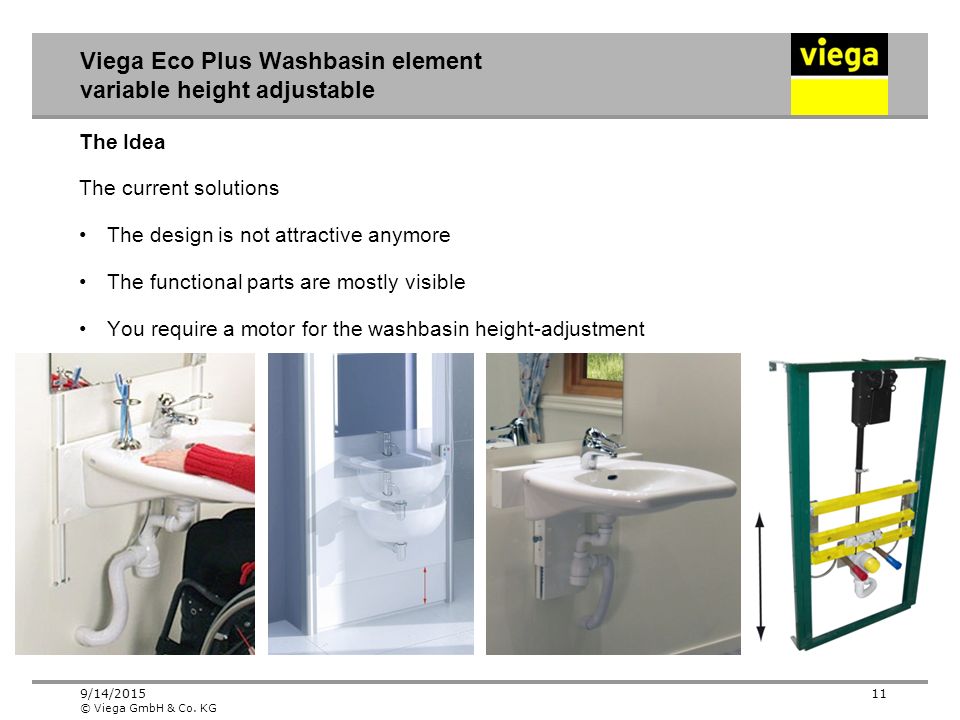 Viega Eco Plus Washbasin element variable height adjustable