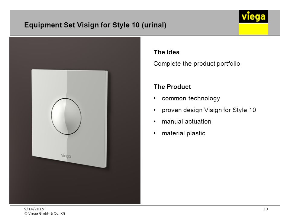 Equipment Set Visign for Style 10 (urinal)