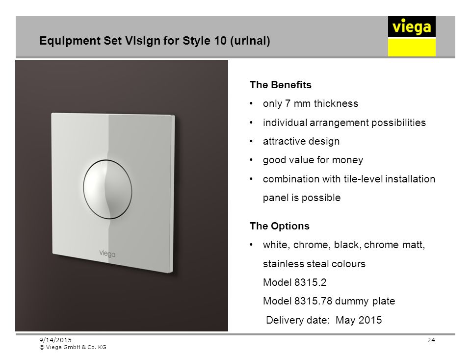 Equipment Set Visign for Style 10 (urinal)