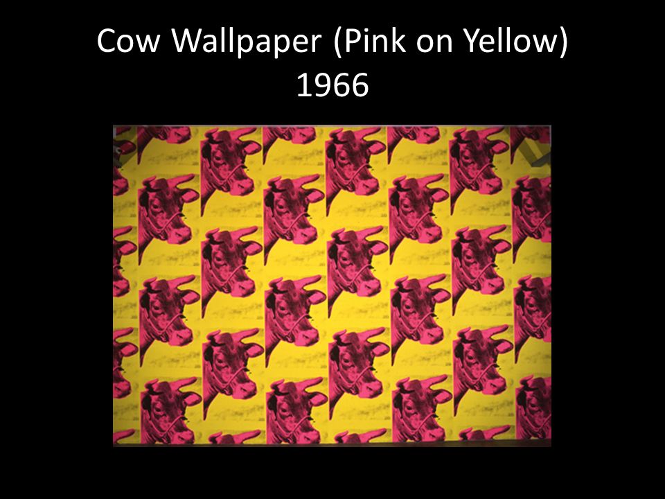 Cow Wallpaper (Pink on Yellow) 1966