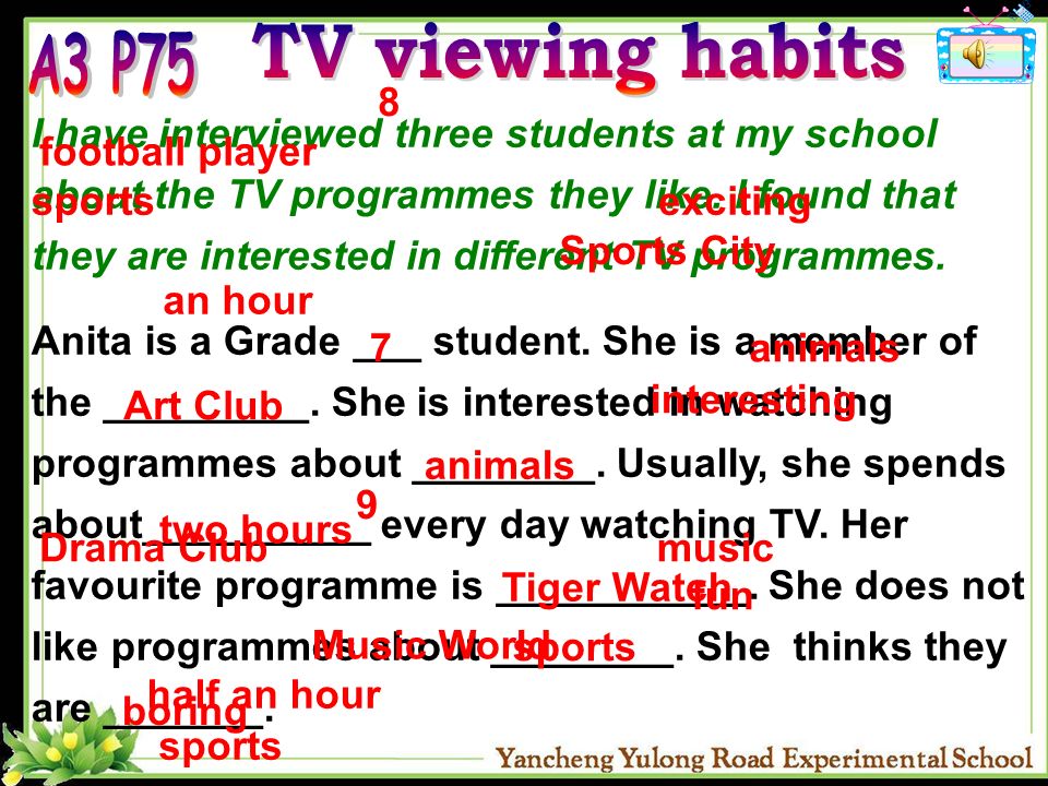 TV viewing habits A3 P