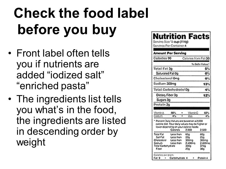 Check the food label before you buy